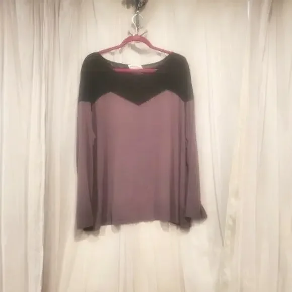 Project Runway Dmitry Sholokhov Gray Blouse Black Mesh Long Sleeve Top - Picture 1 of 2